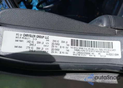 2014 Dodge Durango Limited из США, поврежденный, VIN 1C4RDHDG1EC520246